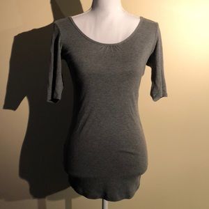 Express “Sexy Basics” Grey Quarter Sleeve Blouse